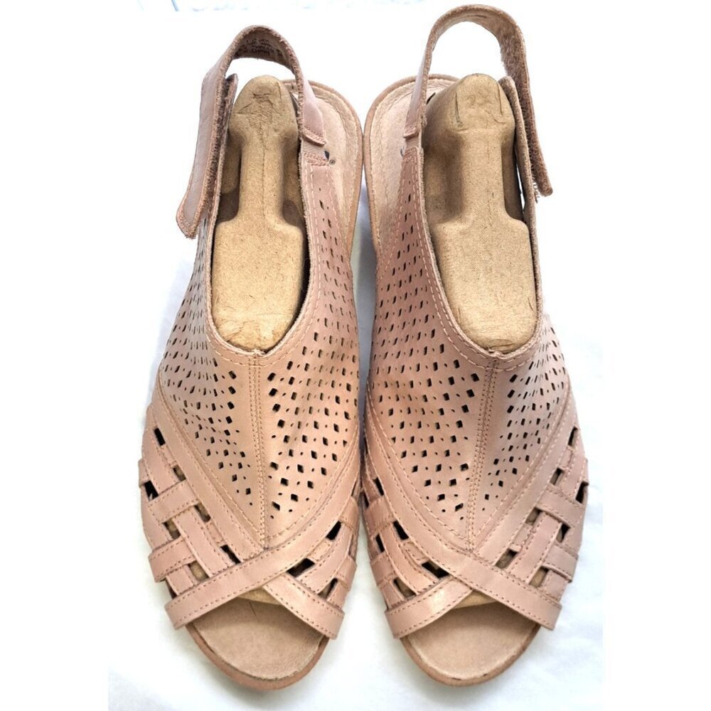 Earth Women's 10W Pisa Galli Wide Dusty Pink/Rose Spumoni Slingback Peeptoe